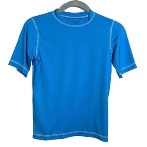 OP Rashguard Short Sleeve Swim Shirt Ocean Blue Boy’s Size Large